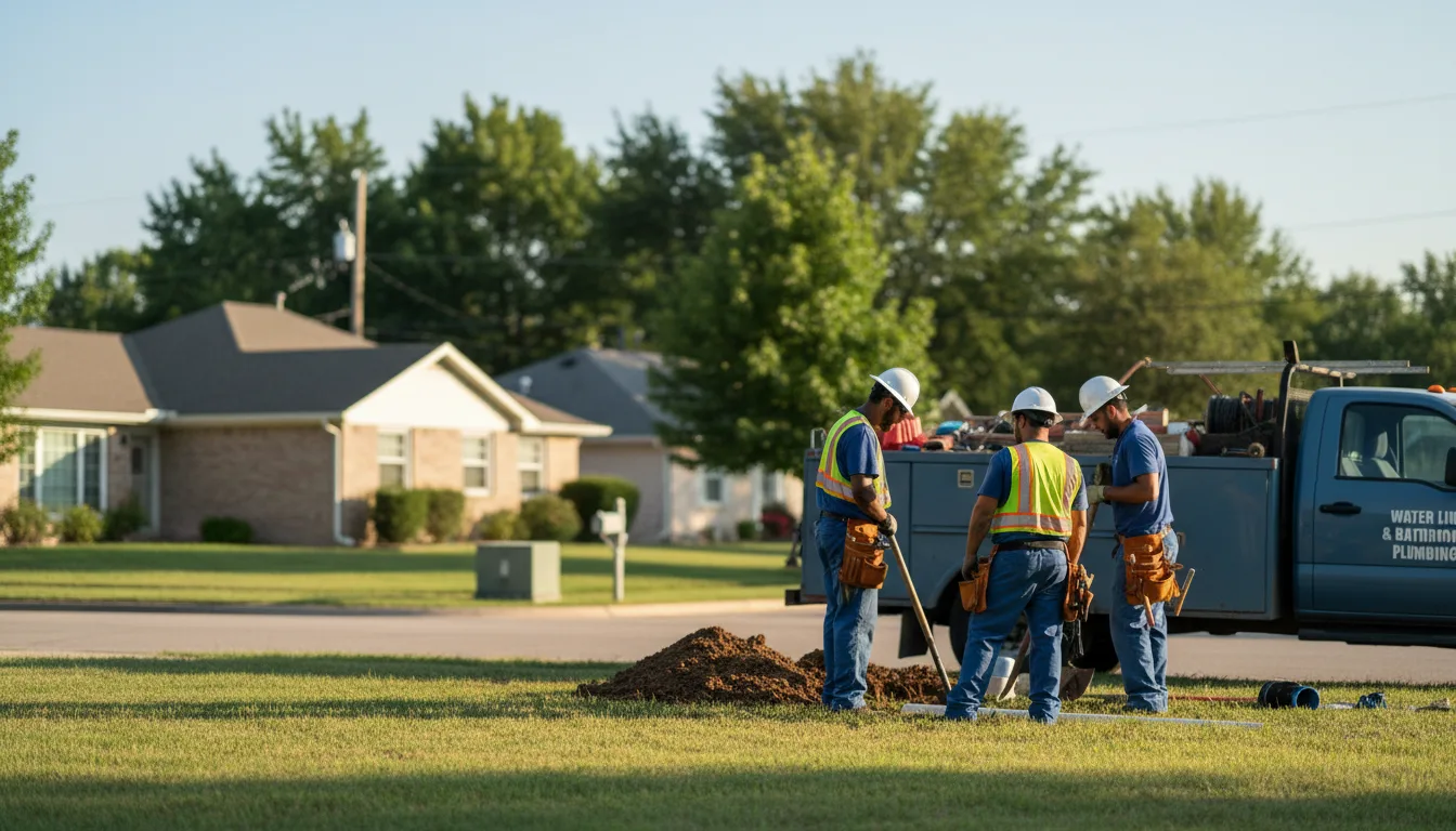 Residential water line and bathroom plumbing service in Clarita, OK